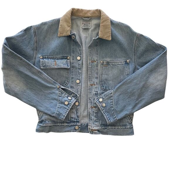 Vintage 90s Polo Ralph Lauren Indian Native American  Head Denim Jacket Size S - Picture 2 of 10